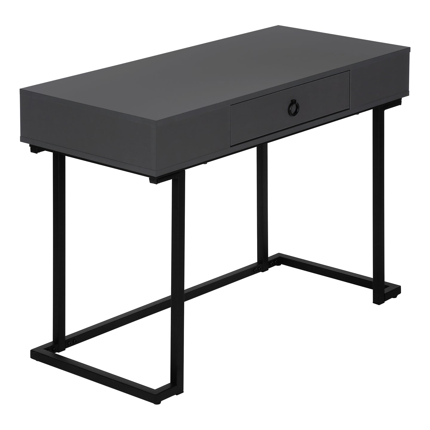 I 7386 Computer Desk - 42"L / Modern Grey / Black Metal - Furniture Depot