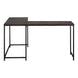 I 7390 Computer Desk - 58"L / Espresso Top / Black Metal Corner - Furniture Depot
