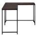 I 7390 Computer Desk - 58"L / Espresso Top / Black Metal Corner - Furniture Depot