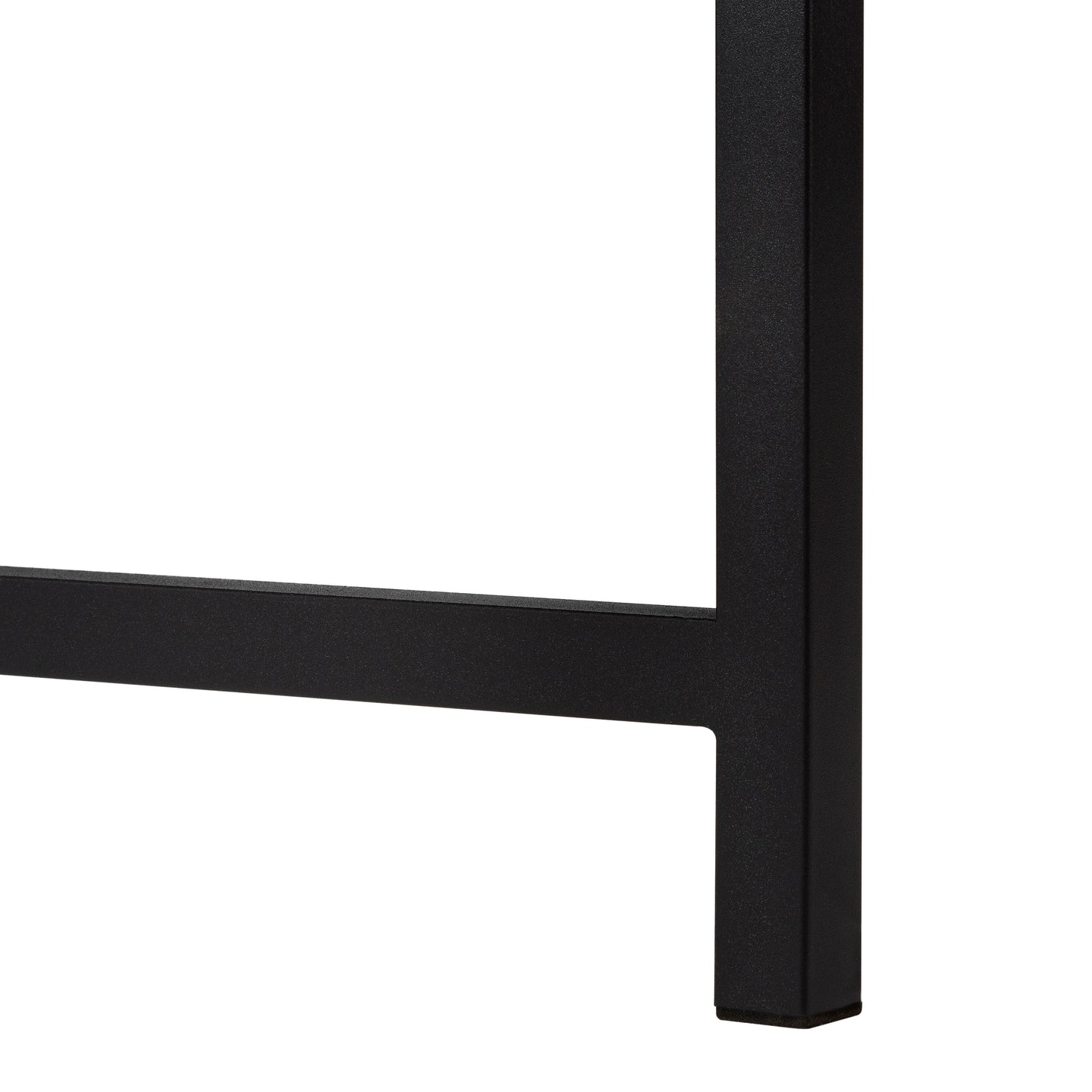 I 7390 Computer Desk - 58"L / Espresso Top / Black Metal Corner - Furniture Depot