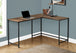 I 7391 Computer Desk - 58"L/ Brown Reclaimed/ Black Metal Corner - Furniture Depot
