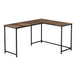 I 7391 Computer Desk - 58"L/ Brown Reclaimed/ Black Metal Corner - Furniture Depot
