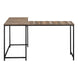 I 7391 Computer Desk - 58"L/ Brown Reclaimed/ Black Metal Corner - Furniture Depot