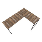I 7391 Computer Desk - 58"L/ Brown Reclaimed/ Black Metal Corner - Furniture Depot