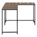 I 7391 Computer Desk - 58"L/ Brown Reclaimed/ Black Metal Corner - Furniture Depot