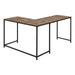 I 7391 Computer Desk - 58"L/ Brown Reclaimed/ Black Metal Corner - Furniture Depot