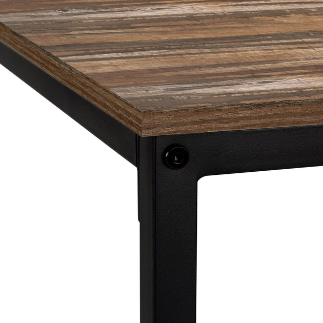 I 7391 Computer Desk - 58"L/ Brown Reclaimed/ Black Metal Corner - Furniture Depot