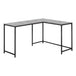 I 7392 Computer Desk - 58"L/ Grey Stone-Look/ Black Metal Corner - Furniture Depot