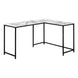 I 7393 Computer Desk - 58"L / White Marble / Black Metal Corner - Furniture Depot (7881388556536)