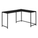 I 7394 Computer Desk - 58"L / Black Top / Black Metal Corner - Furniture Depot