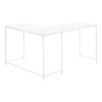 I 7395 Computer Desk - 58"L / White Top / White Metal Corner - Furniture Depot