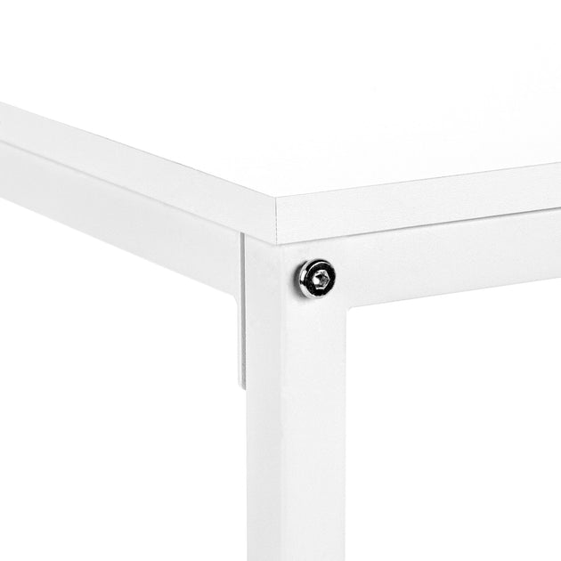 I 7395 Computer Desk - 58"L / White Top / White Metal Corner - Furniture Depot