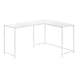 I 7395 Computer Desk - 58"L / White Top / White Metal Corner - Furniture Depot
