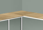 I 7397 Computer Desk - 58"L / Natural / White Metal Corner - Furniture Depot