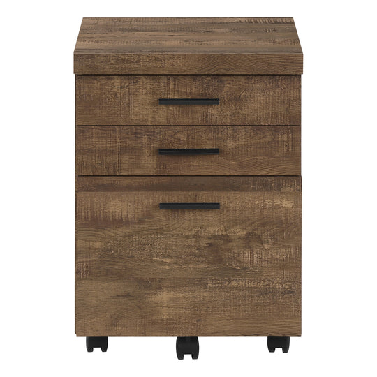 I 7400 Filing Cabinet - 3 Drawer / Brown Reclaimed Wood/ Castors - Furniture Depot