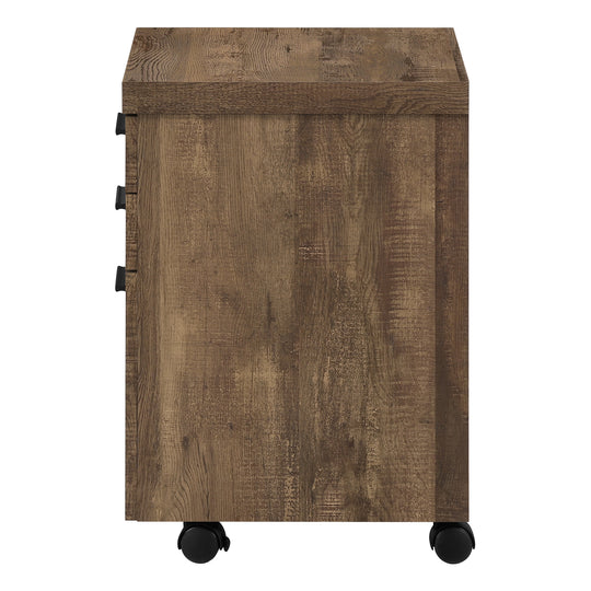 I 7400 Filing Cabinet - 3 Drawer / Brown Reclaimed Wood/ Castors - Furniture Depot