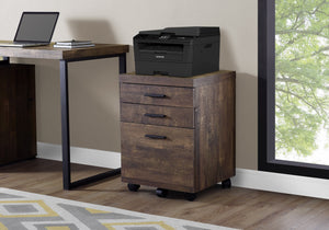 I 7400 Filing Cabinet - 3 Drawer / Brown Reclaimed Wood/ Castors - Furniture Depot