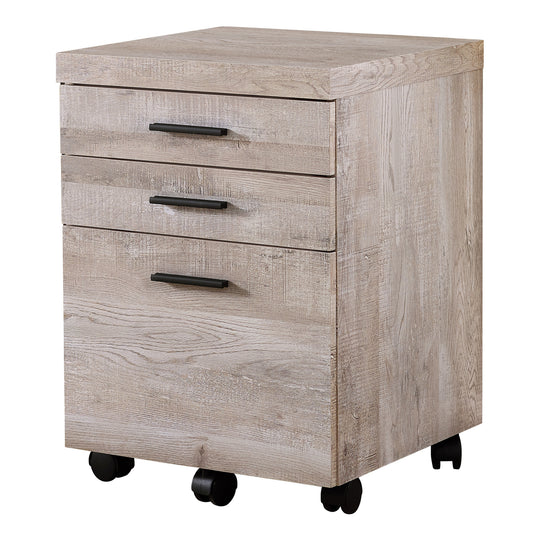 I 7402 Filing Cabinet - 3 Drawer / Taupe Reclaimed Wood/ Castors - Furniture Depot (7881134833912)
