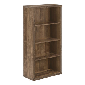 I 7404 Bookcase - 48"H / Brown Reclaimed Wood-Look/ Adj. Shelves - Furniture Depot
