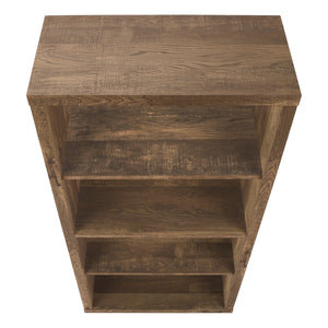 I 7404 Bookcase - 48"H / Brown Reclaimed Wood-Look/ Adj. Shelves - Furniture Depot