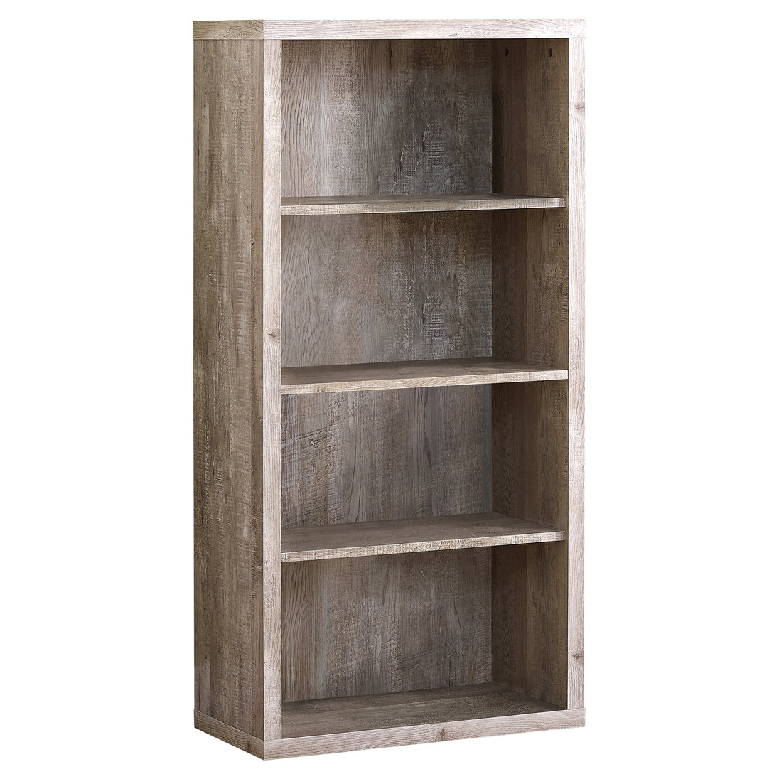 I 7406 Bookcase - 48"H / Taupe Reclaimed Wood-Look/ Adj. Shelves - Furniture Depot