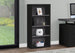 I 7407 Bookcase - 48"H / Black / Grey With Adjustable Shelves - Furniture Depot