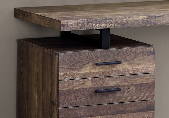 I 7408 Computer Desk - 48"L / Brown Reclaimed Wood / Black Metal - Furniture Depot