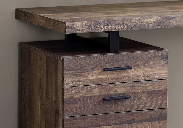 I 7408 Computer Desk - 48"L / Brown Reclaimed Wood / Black Metal - Furniture Depot