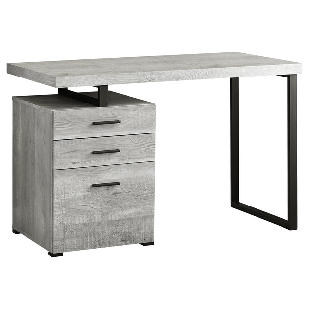 I 7409 Computer Desk - 48"L / Grey Reclaimed Wood / Black Metal - Furniture Depot