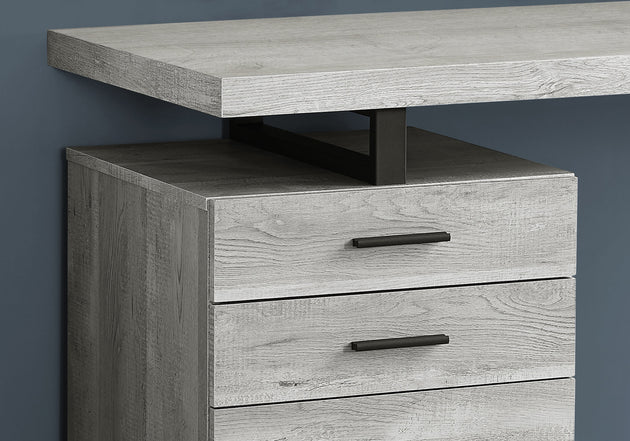 I 7409 Computer Desk - 48"L / Grey Reclaimed Wood / Black Metal - Furniture Depot
