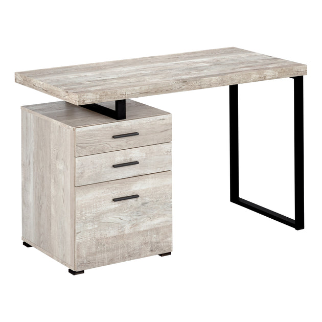 I 7410 Computer Desk - 48"L / Taupe Reclaimed Wood / Black Metal - Furniture Depot