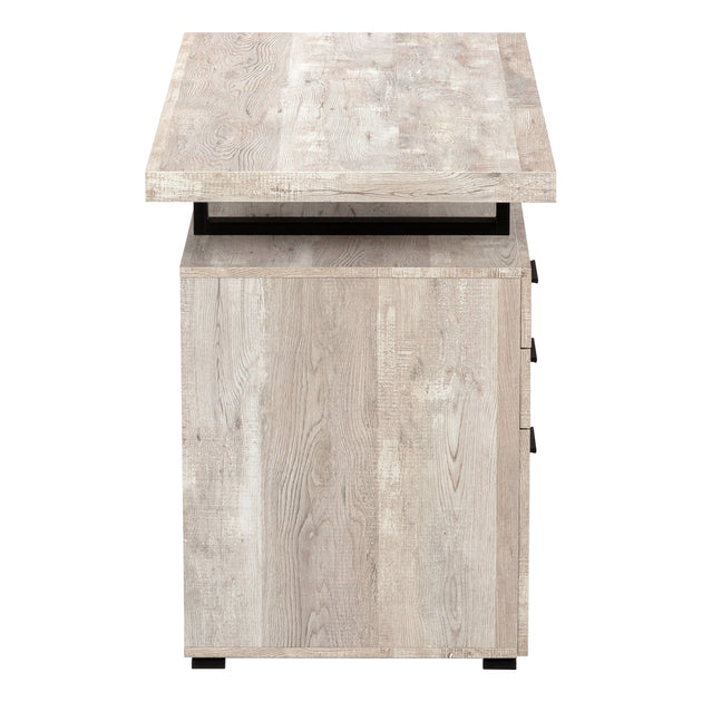 I 7410 Computer Desk - 48"L / Taupe Reclaimed Wood / Black Metal - Furniture Depot