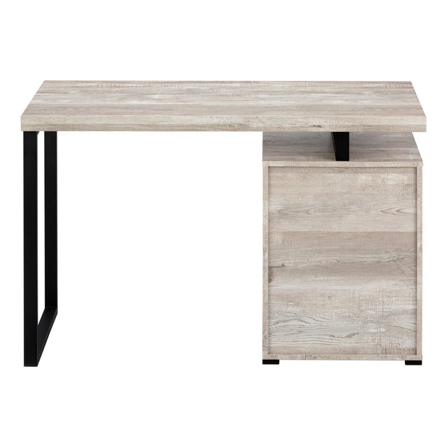 I 7410 Computer Desk - 48"L / Taupe Reclaimed Wood / Black Metal - Furniture Depot