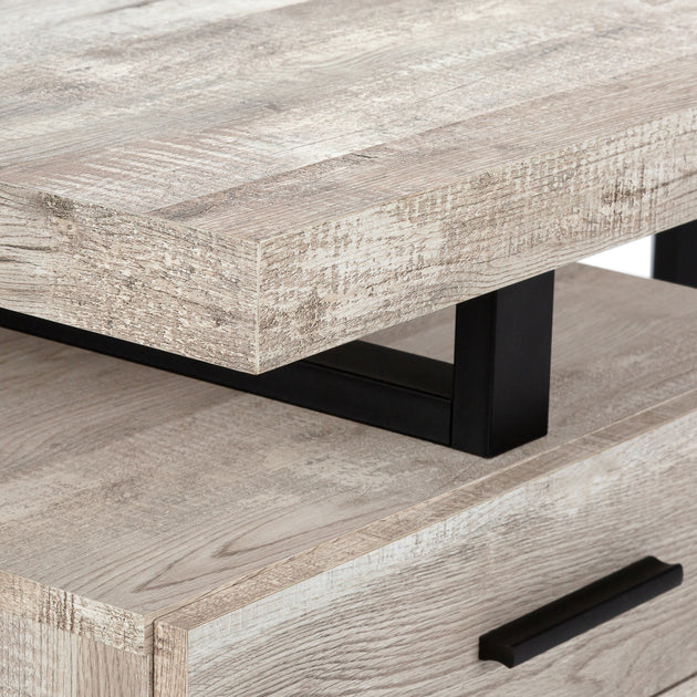 I 7410 Computer Desk - 48"L / Taupe Reclaimed Wood / Black Metal - Furniture Depot