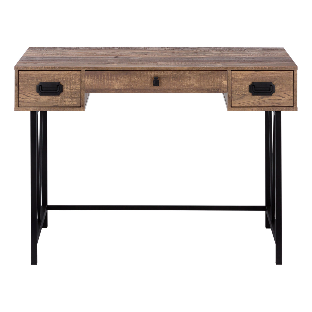 I 7412 Computer Desk - 48"L / Brown Reclaimed Wood / Black Metal - Furniture Depot