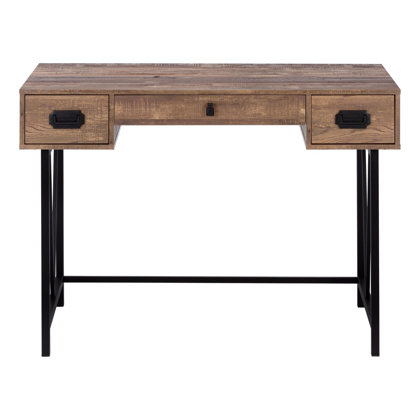 I 7412 Computer Desk - 48"L / Brown Reclaimed Wood / Black Metal - Furniture Depot
