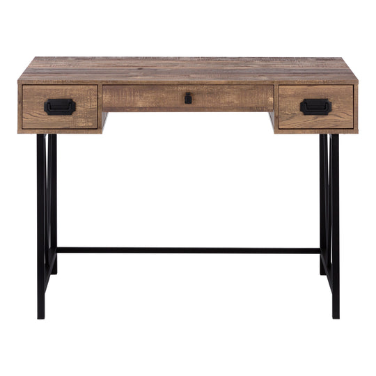 I 7412 Computer Desk - 48"L / Brown Reclaimed Wood / Black Metal - Furniture Depot