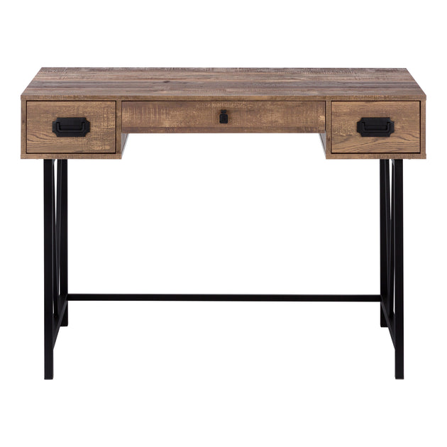 I 7412 Computer Desk - 48"L / Brown Reclaimed Wood / Black Metal - Furniture Depot