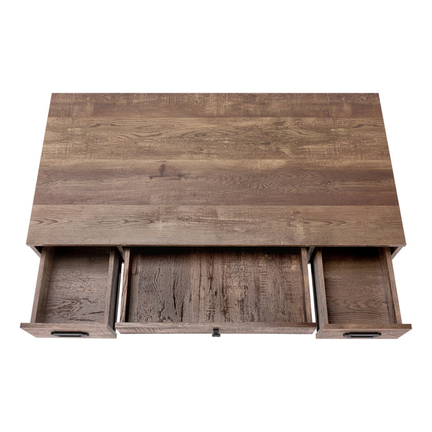 I 7412 Computer Desk - 48"L / Brown Reclaimed Wood / Black Metal - Furniture Depot