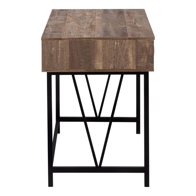 I 7412 Computer Desk - 48"L / Brown Reclaimed Wood / Black Metal - Furniture Depot