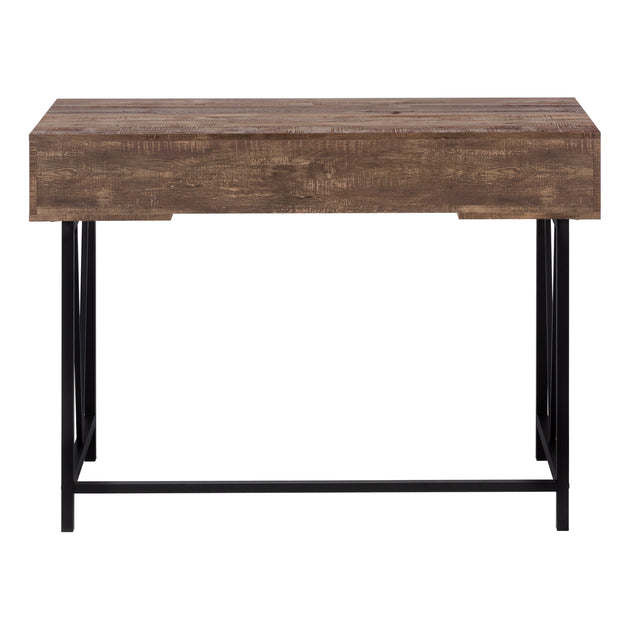 I 7412 Computer Desk - 48"L / Brown Reclaimed Wood / Black Metal - Furniture Depot