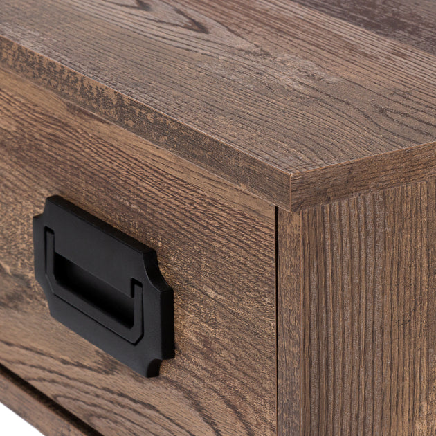 I 7412 Computer Desk - 48"L / Brown Reclaimed Wood / Black Metal - Furniture Depot