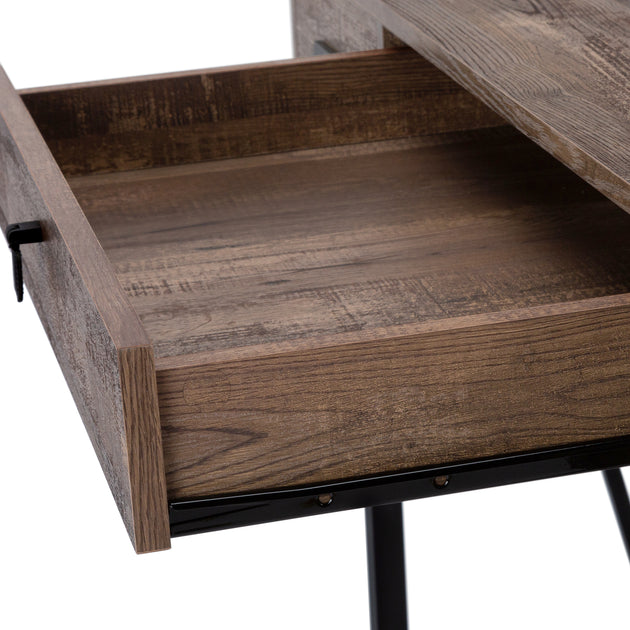 I 7412 Computer Desk - 48"L / Brown Reclaimed Wood / Black Metal - Furniture Depot