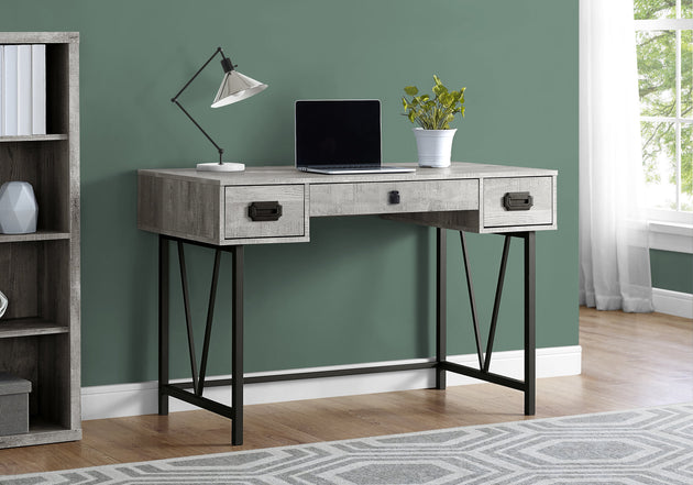 I 7413 Computer Desk - 48"L / Grey Reclaimed Wood / Black Metal - Furniture Depot (7881135259896)