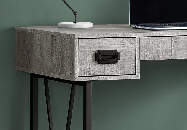 I 7413 Computer Desk - 48"L / Grey Reclaimed Wood / Black Metal - Furniture Depot (7881135259896)