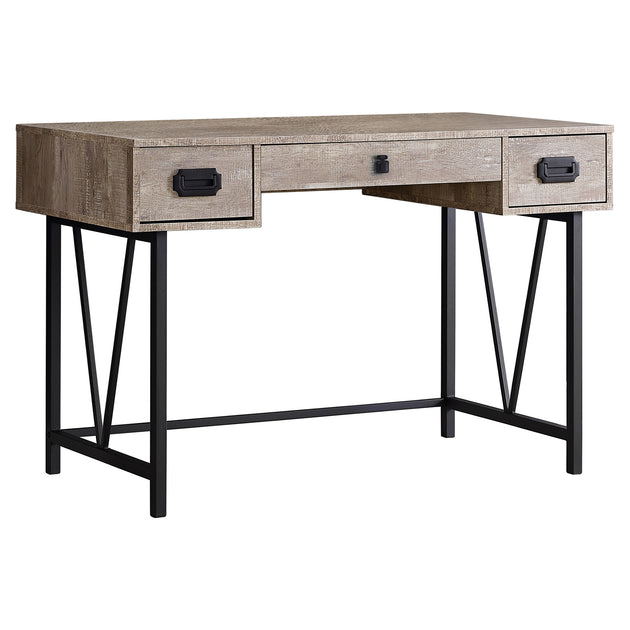 I 7414 Computer Desk - 48"L / Taupe Reclaimed Wood / Black Metal - Furniture Depot