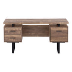 I 7416 Computer Desk - 60"L / Brown Reclaimed Wood / Black Metal - Furniture Depot (7881135358200)
