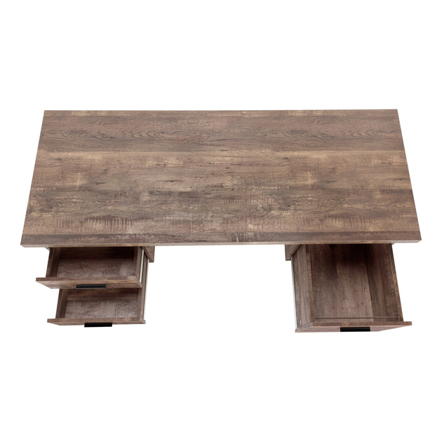 I 7416 Computer Desk - 60"L / Brown Reclaimed Wood / Black Metal - Furniture Depot (7881135358200)
