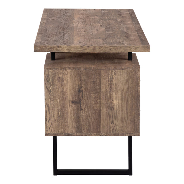 I 7416 Computer Desk - 60"L / Brown Reclaimed Wood / Black Metal - Furniture Depot (7881135358200)