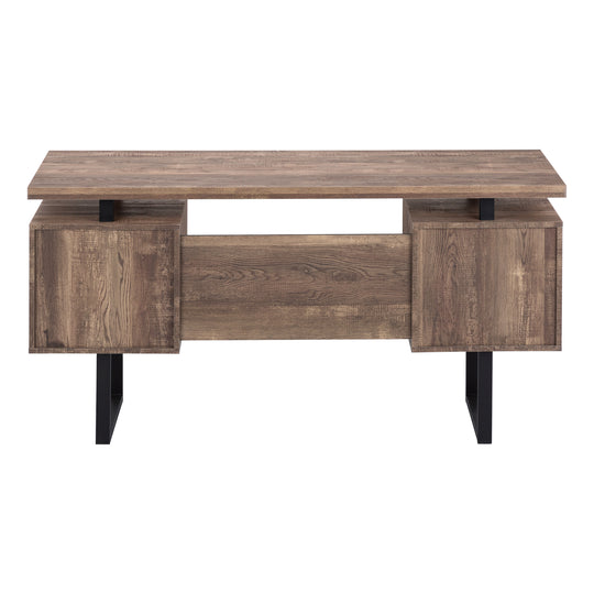 I 7416 Computer Desk - 60"L / Brown Reclaimed Wood / Black Metal - Furniture Depot (7881135358200)